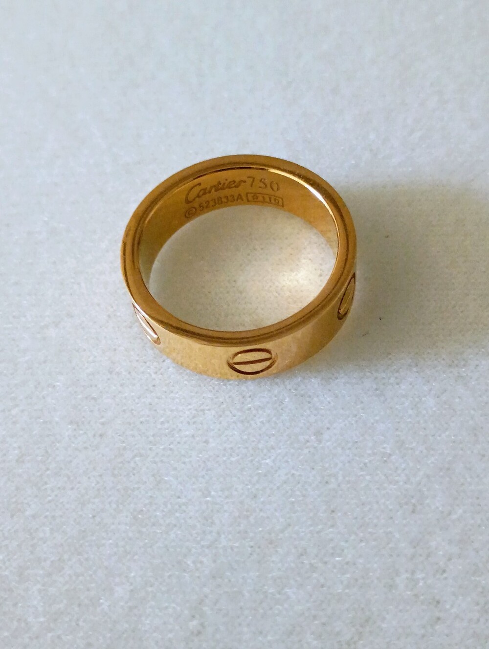 New Gold Tone Love Ring with Screw Motif